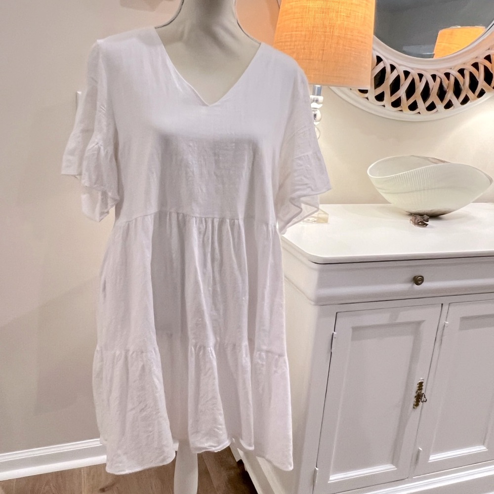Fancyinn Tiered White Dress